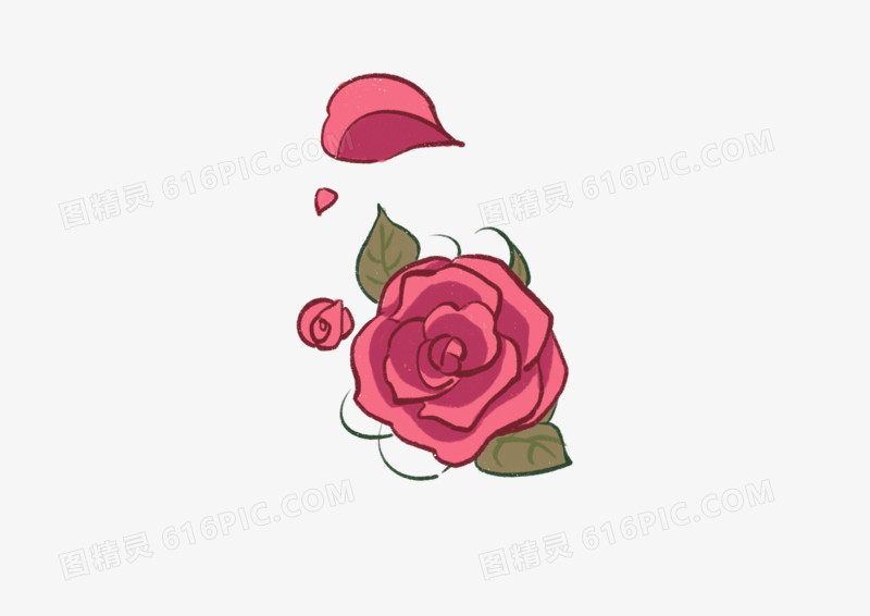 卡通简约可爱花卉蔷薇