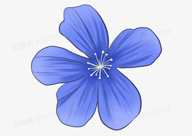 卡通花卉蓝色花朵