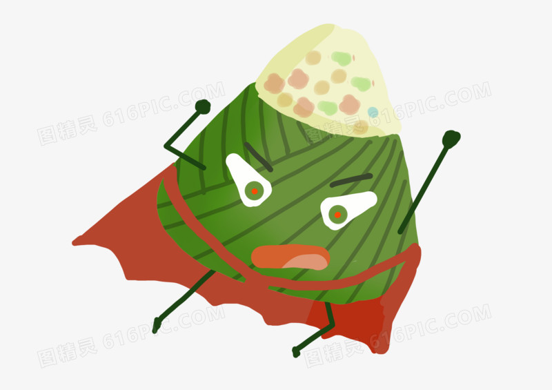 手绘免扣元素端午粽子