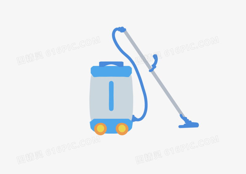 手绘卡通清新简约居家卫生免扣清洁工具蓝色大型吸尘器