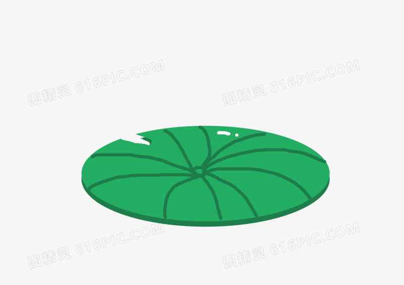 绿色卡通夏天人文简约简洁板绘荷叶元素免抠