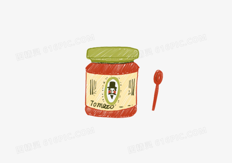 美食西红柿罐头可爱插画素材
