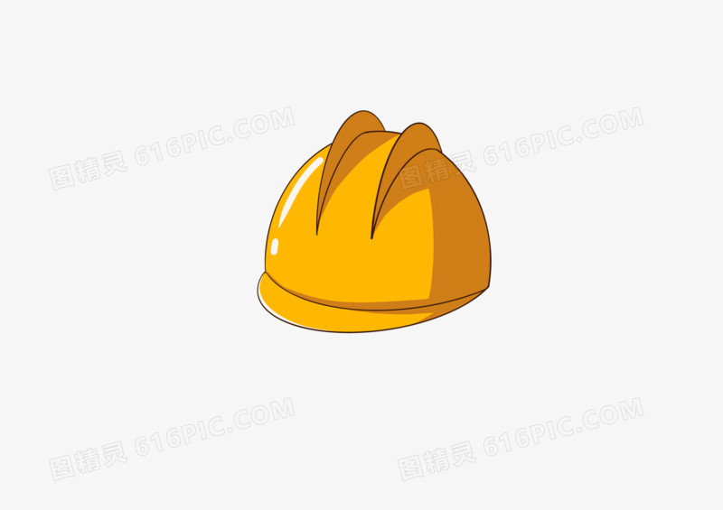 手绘卡通小清新可爱创意劳动节劳动职业工人工地安全帽黄色元素免扣