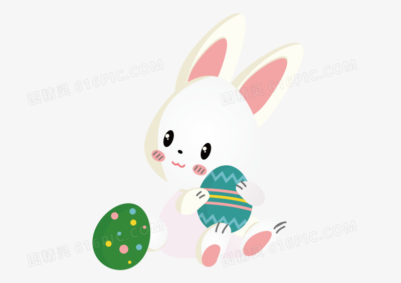 兔子矢量精美插画复活节