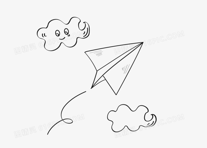 六一儿童节手绘卡通节日素材纸飞机
