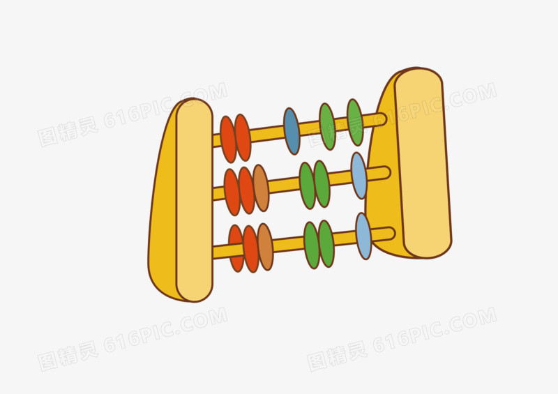 手绘珠算玩具素材