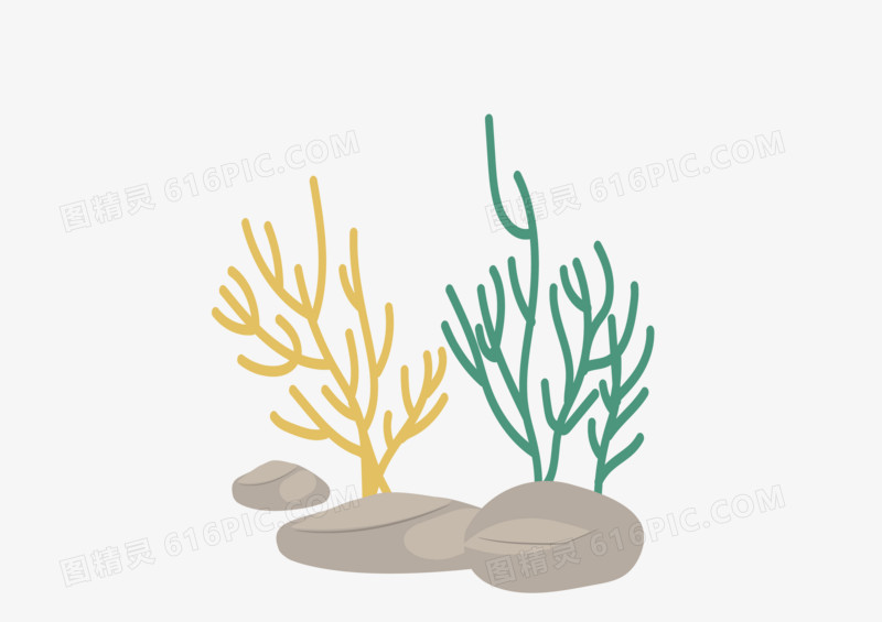 手绘珊瑚矢量图素材图标