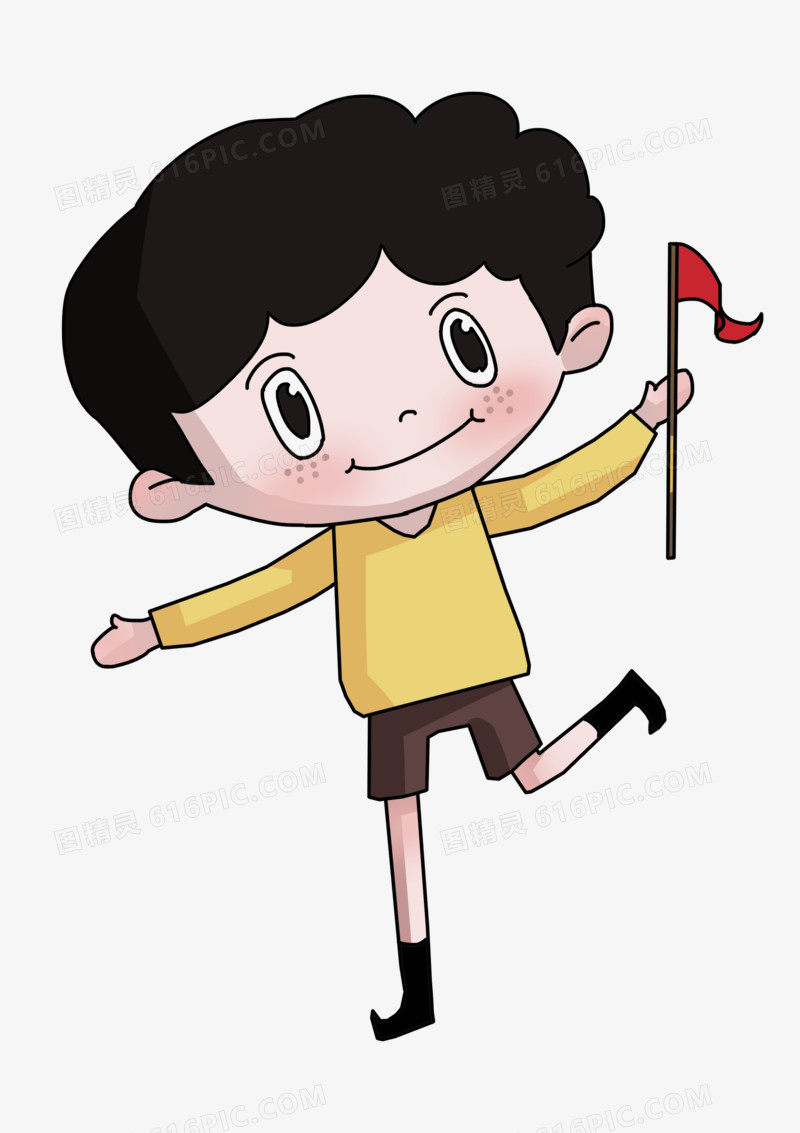 手绘卡通男孩元素