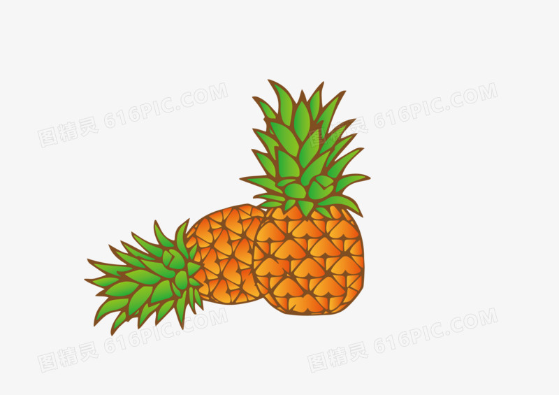 手绘菠萝水果素材