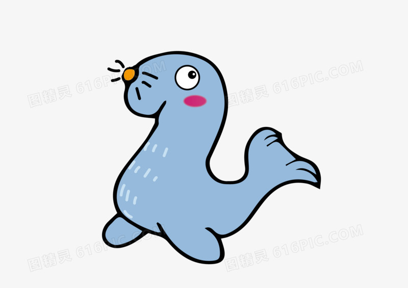 手绘可爱小海豹