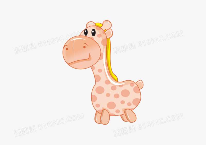 儿童节之手绘卡通矢量长颈鹿玩具