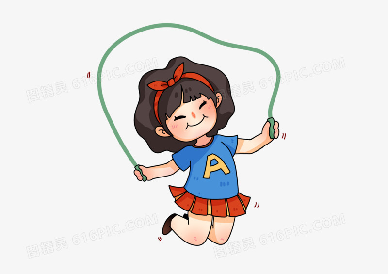 儿童运动玩耍手绘插画元素设计