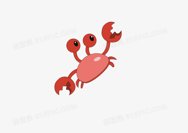 海洋螃蟹手绘创意元素