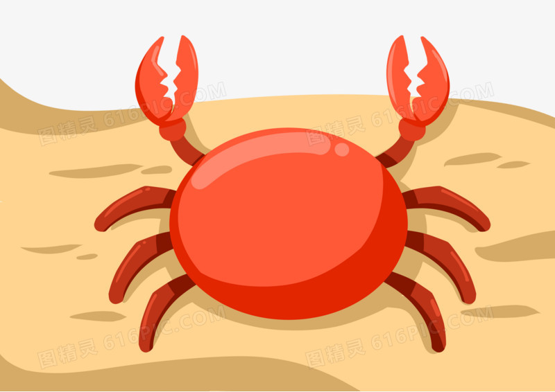 卡通简约螃蟹海洋生物