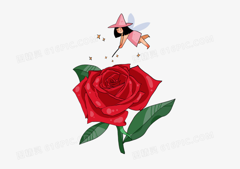 卡通精美玫瑰花元素
