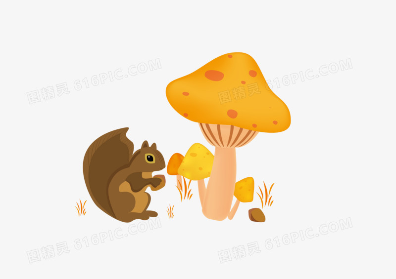 手绘可爱松鼠元素