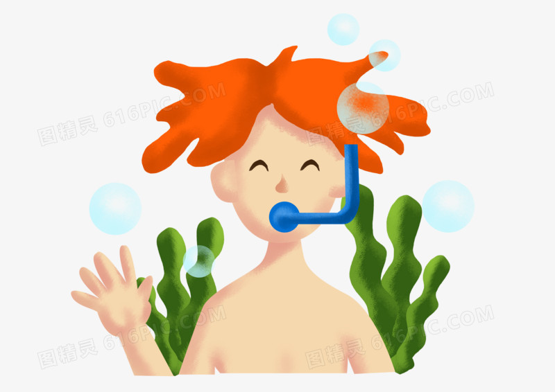 夏日游泳气泡元素