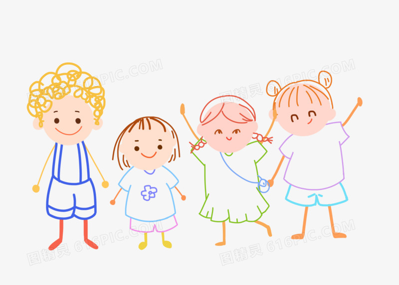 六一儿童节小朋友简笔画男孩女孩可爱手绘