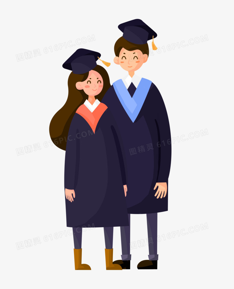 毕业开心情侣男孩女孩元素