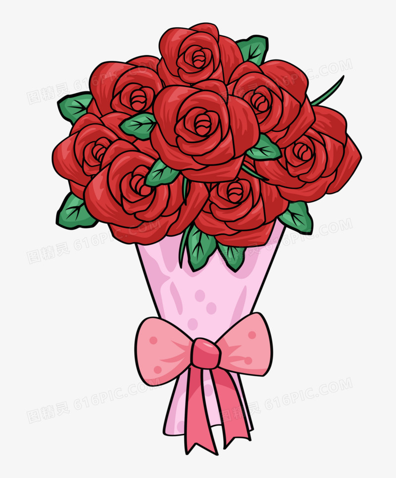 七夕情节节之手绘卡通精美的玫瑰花