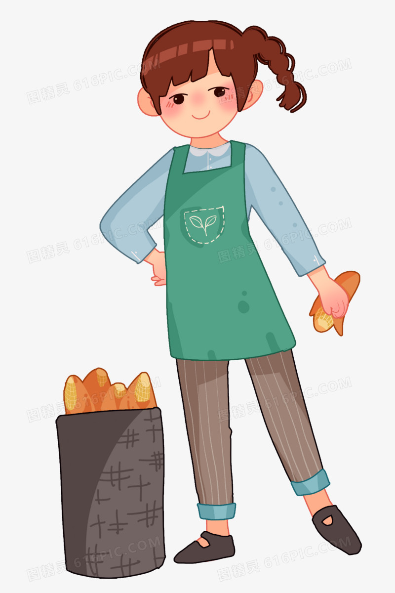 秋日粮食丰收插画元素