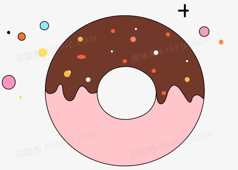 通用卡通MBE装饰手绘美食甜甜圈元素