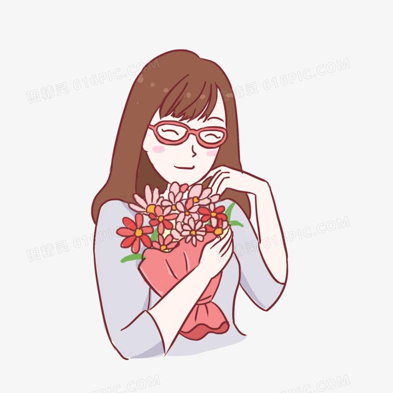 教师节送花老师手绘卡通元素