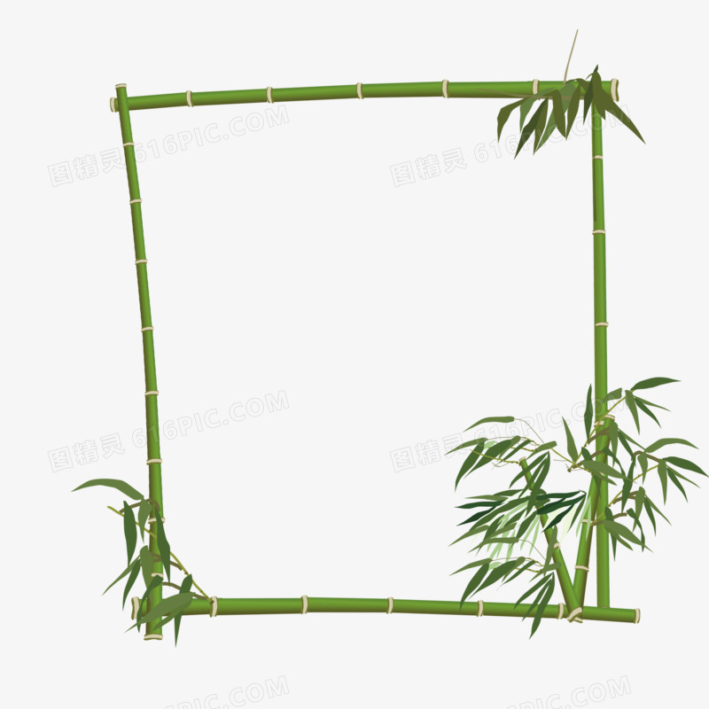 绿色竹子边框文本框