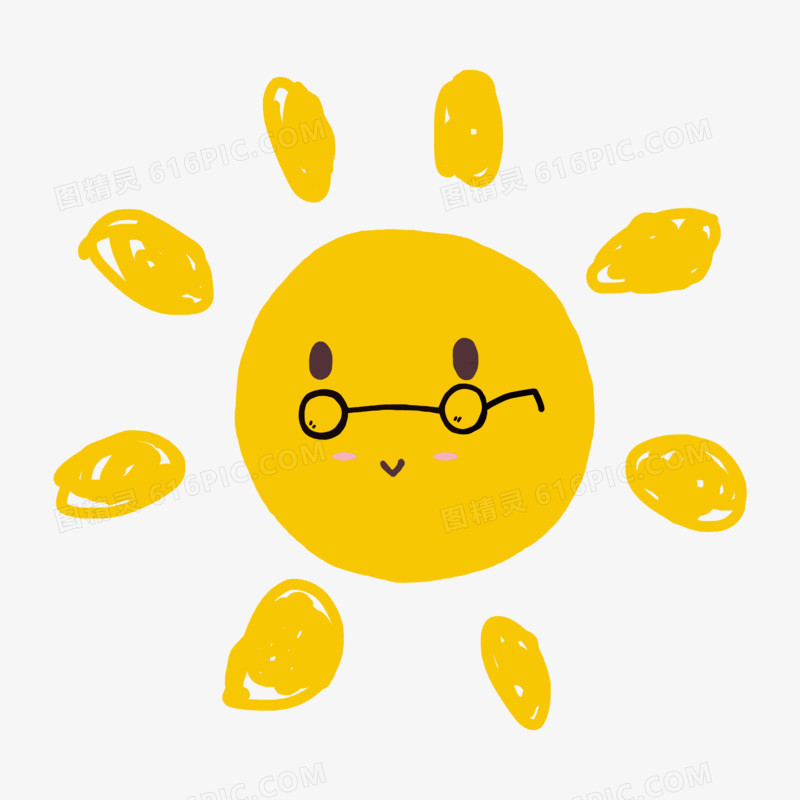 卡通可爱黄色眼镜太阳