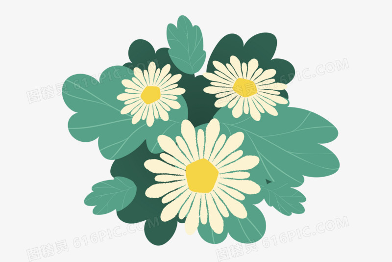 花矢量清新元素插画