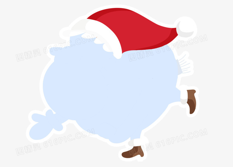 手绘可爱卡通圣诞老人读书卡边框