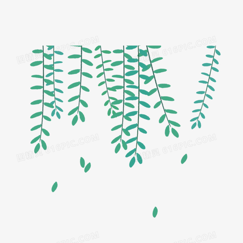 矢量手绘下垂树枝免抠元素
