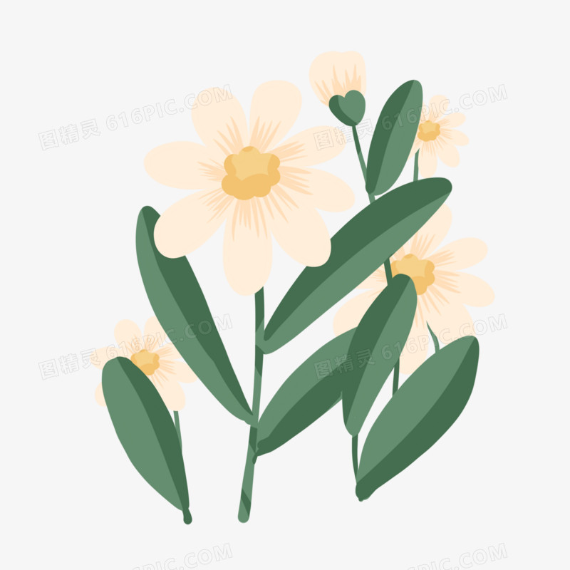 手绘小雏菊花朵免抠元素