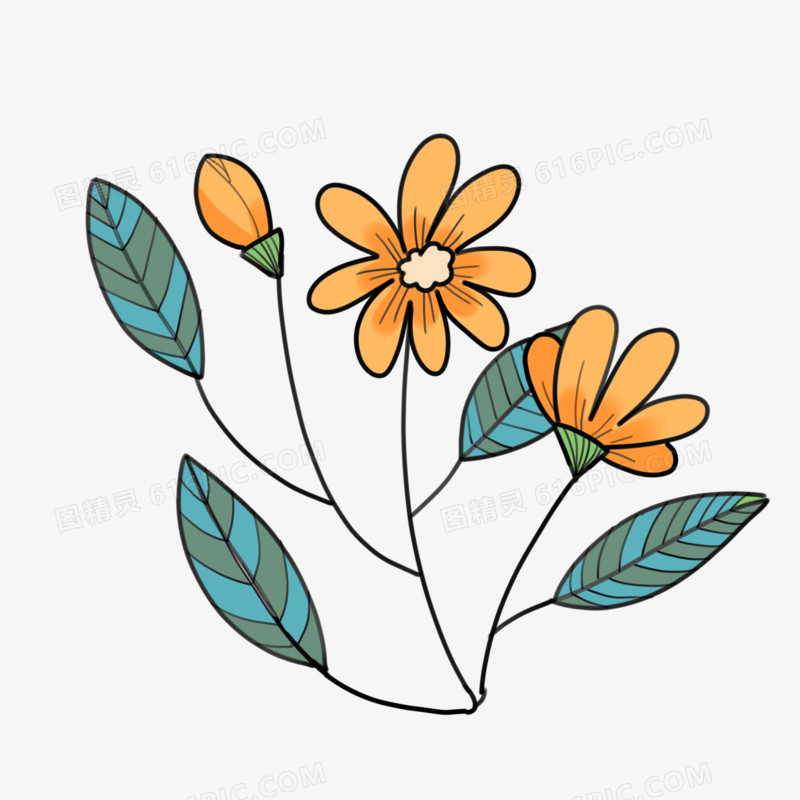 淡雅花朵植物免抠元素