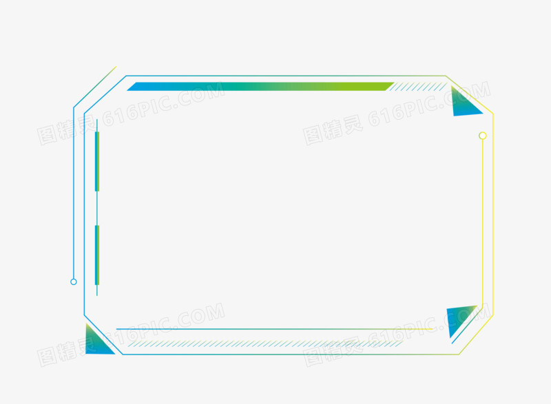 手绘渐变科技元素边框素材