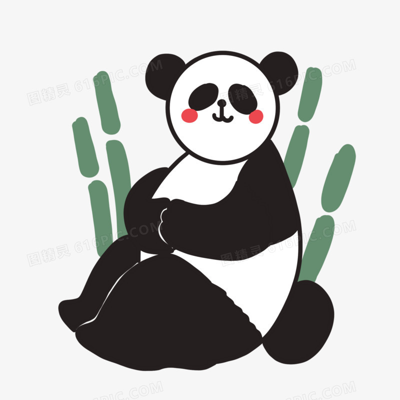 手绘原创熊猫动物免抠元素