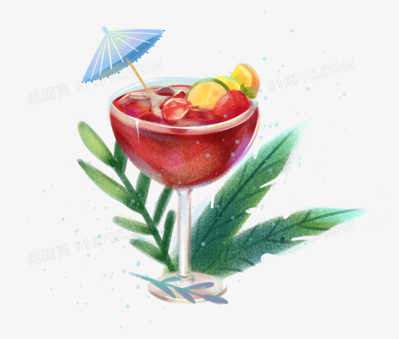 夏日手绘缤纷果汁