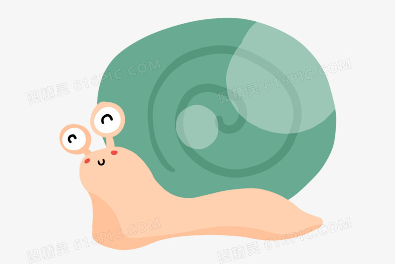 手绘卡通蜗牛元素