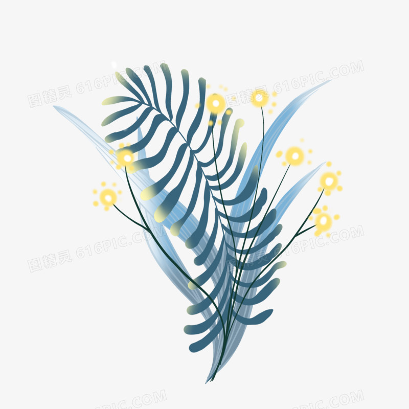 简单植物花束元素