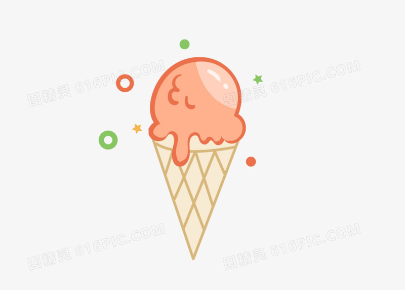 美味卡通夏季美食冰淇淋手绘插画