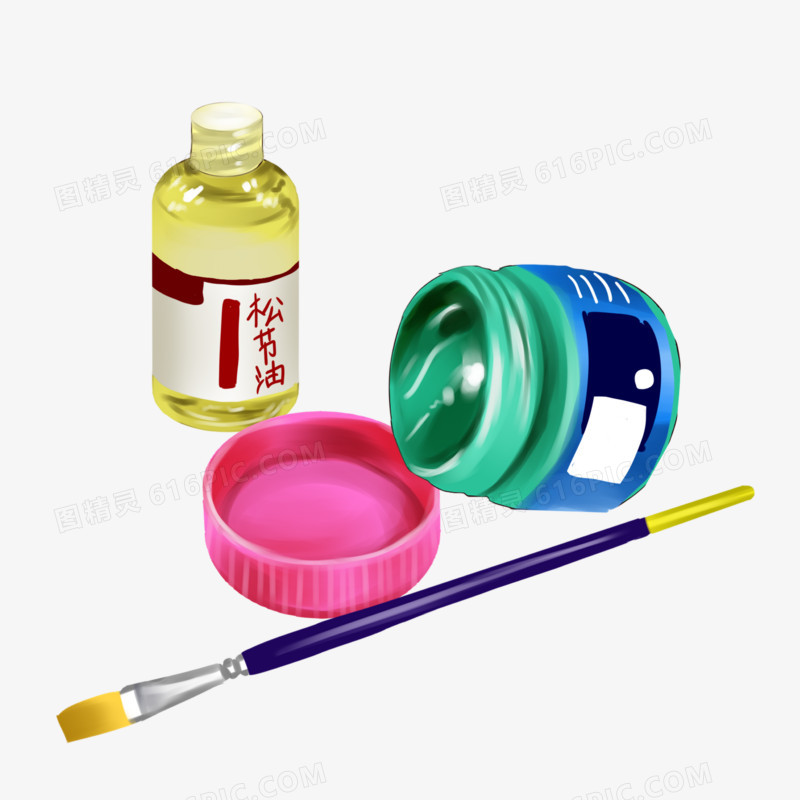 手绘绘画颜料素材