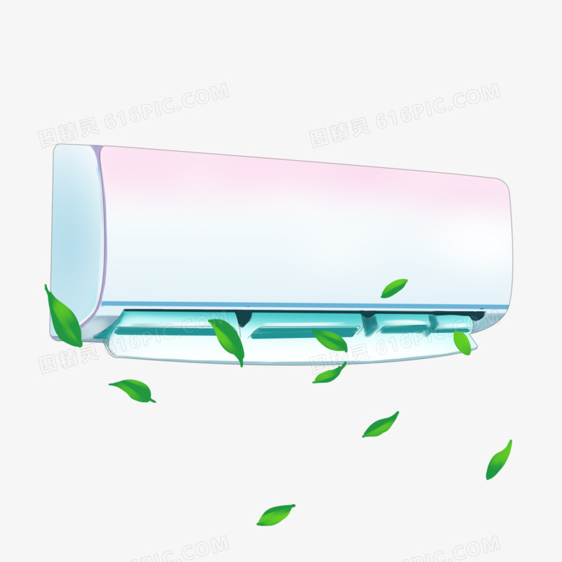 手绘夏日空调清凉元素