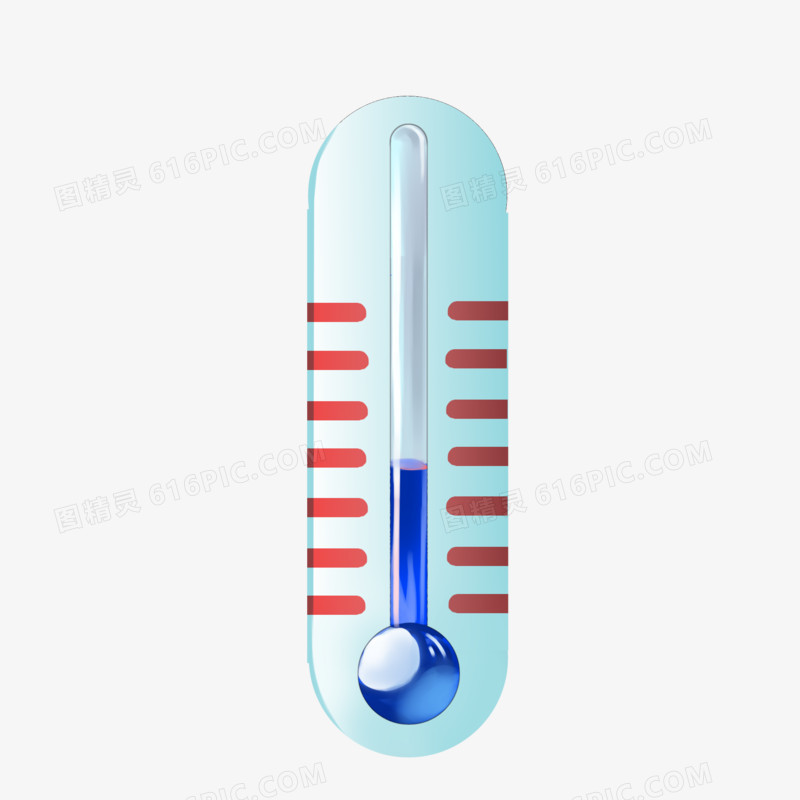 手绘夏日温度计预报元素