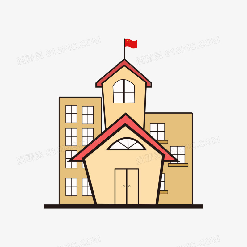 手绘学校建设插画元素