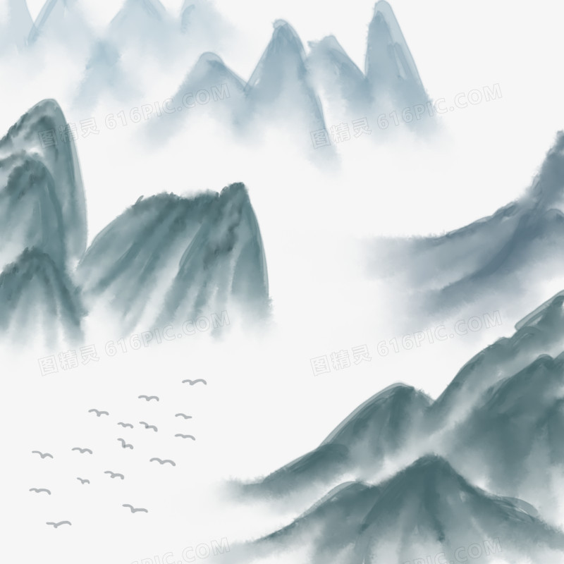 中国风水墨巍峨山水