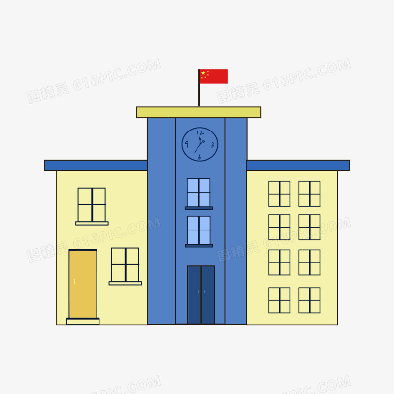 手绘学校建设设计元素