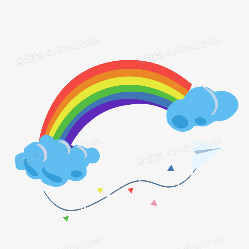 纸飞机彩虹免抠元素
