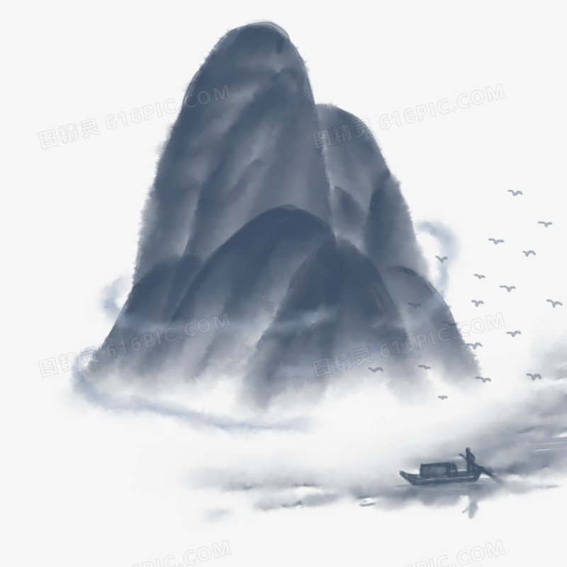 唯美中国风高山入云