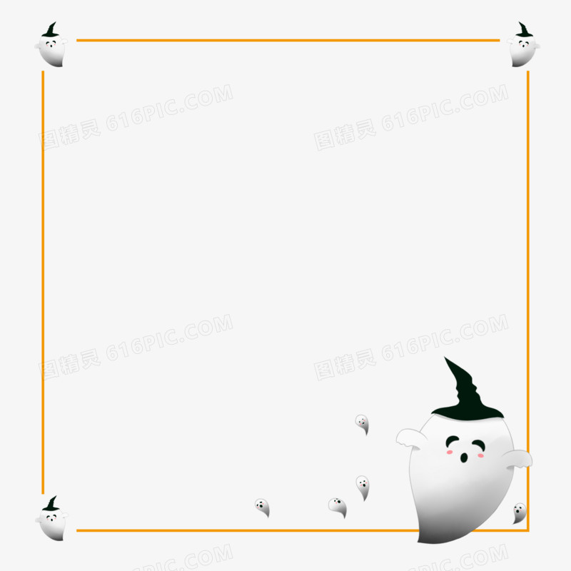 万圣节搞怪幽灵边框