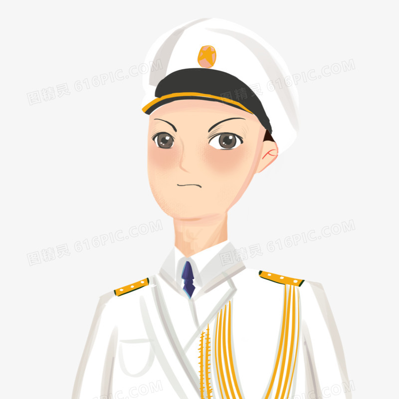 手绘建军节军人恪守岗位